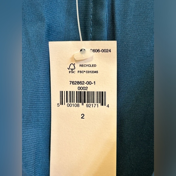 Banana Republic Cropped Blousant Sleeve Blouse Teal Size 2 - Picture 3 of 5